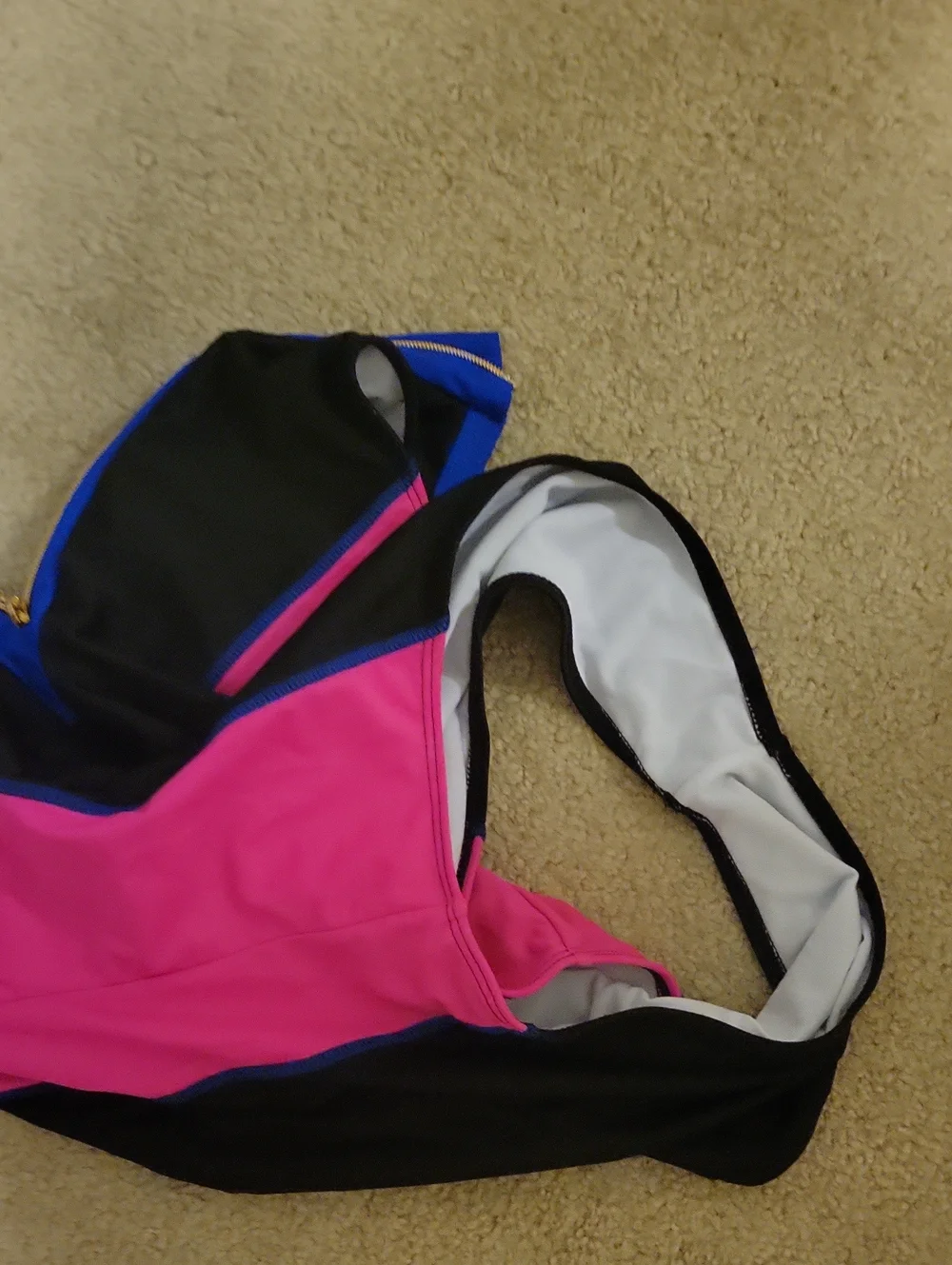 Women's One Piece Colorblock Swimsuits Surfing Swimsuits Zipper